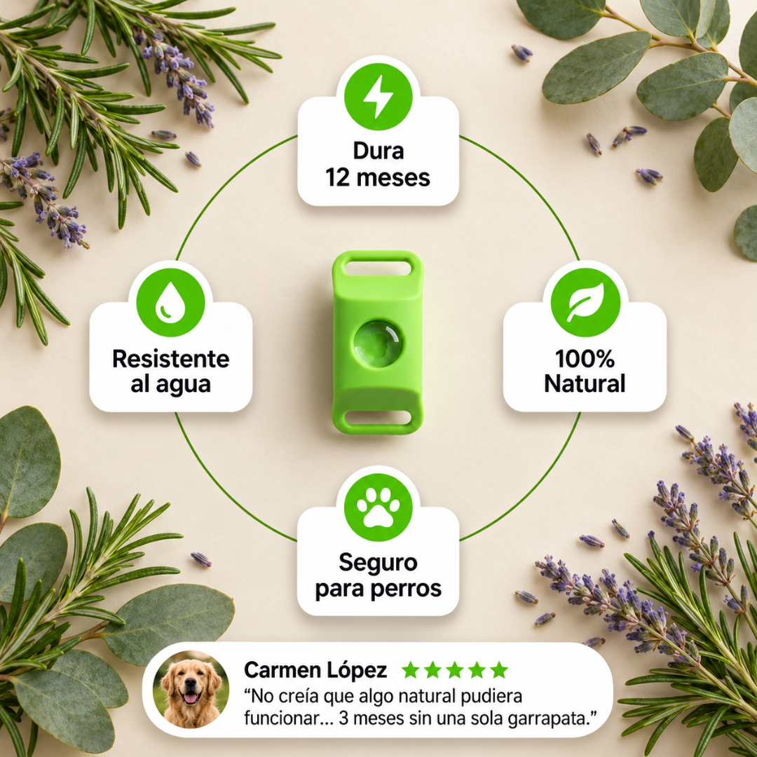 Nuvani - Protección Antipulgas y Garrapatas 100% Natural