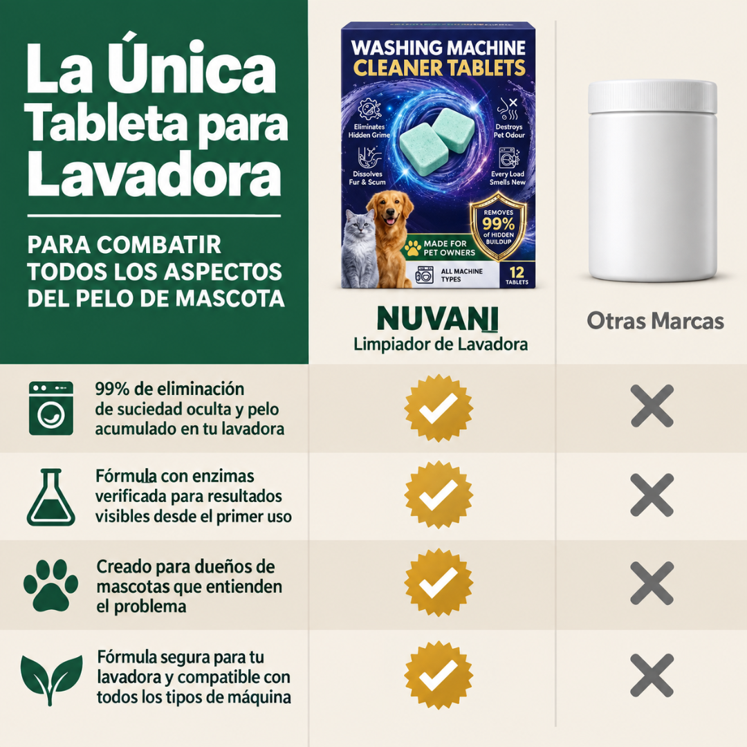 Nuvani — Limpiador de Lavadora para Mascotas